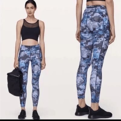 Lululemon Speed Up Tight 7/8 Full On Screen Camo Multi Sz 4 Gym Workout Yoga